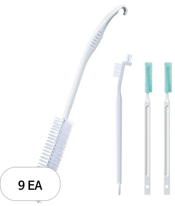 마메이타 좁은 물병 롱 세척솔 + 보온병 마개 전용 크리너, 혼합색상, 9세트