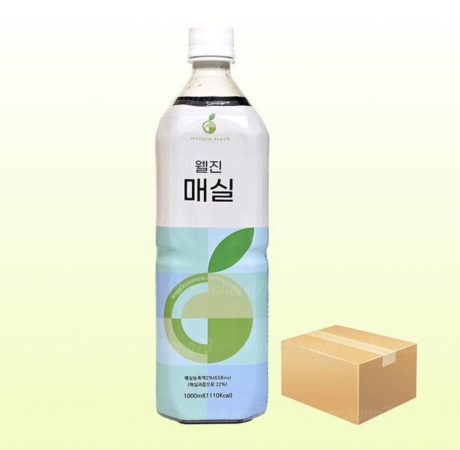 웰진 매실 1000ml x 12개 / 과일원액 희석음료, 1L
