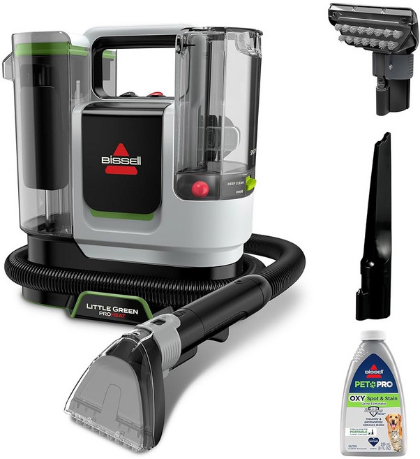 BISSEL Little Green Proheat Pet 펫 가열식 프로 3969 클리닝 및 갖춘 딥 기술을 클리너 포뮬러 옥시 포함 트리플 얼룩 도구 터프 청소 액션 휴대용