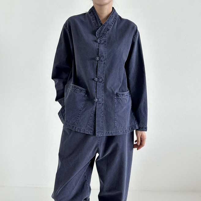 긴팔 가을 생활한복 개량한복 20수 자수티바지 저고리바지 남녀공용 실내용 절복 법복 국산한복