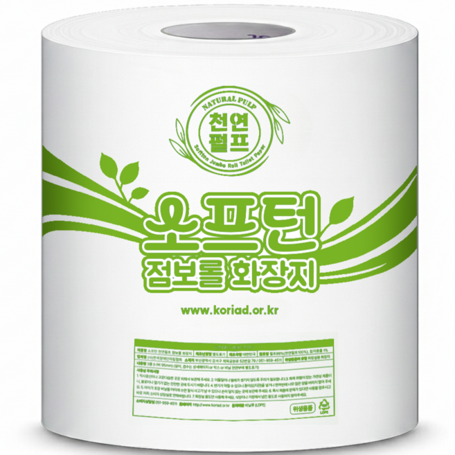 천연펄프 소프턴 2겹 점보롤, 3롤, 1개, 200m