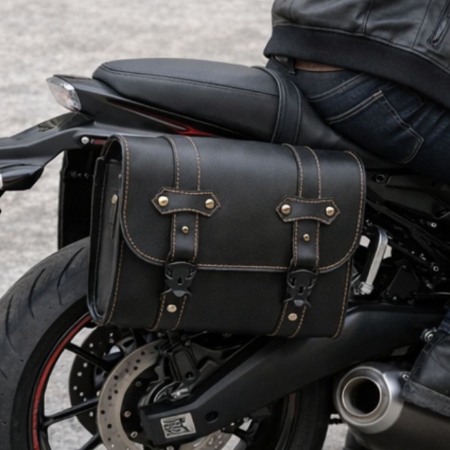 브오미 오토바이 사이드백 바이크 가방, 블랙