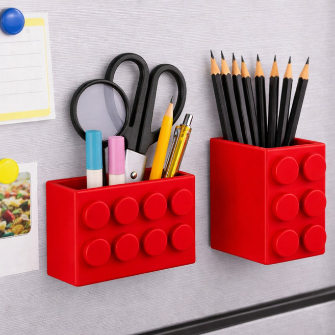 굿띵어스 강한자력 자석 수납함, 1세트, 레드