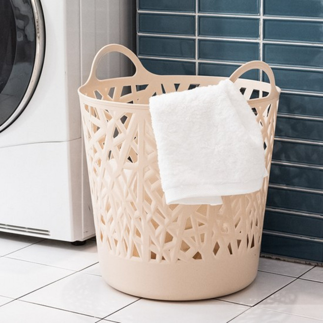 아임홈리빙 라인 스탠다드 통기성 좋은 말랑한 빨래바구니, 아이보리