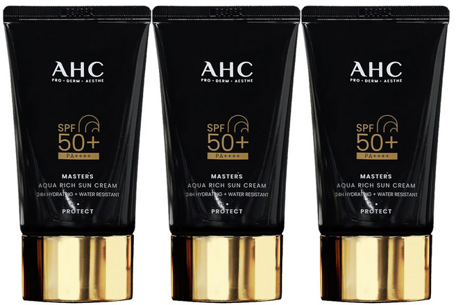 AHC 마스터즈 아쿠아 리치 선 크림 60ml, 3개