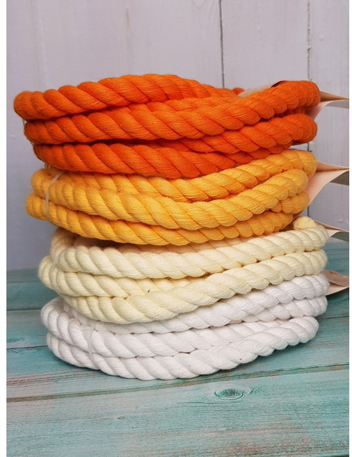 세기텍스타일 12mm 2.5m 코튼 면 컬러로프 칼라로프 (35Color) 면로프, YELLOW GREEN