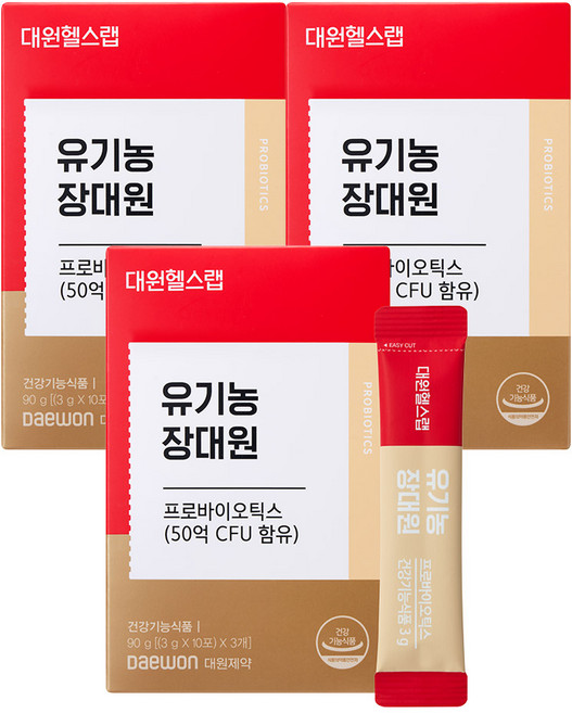 대원제약 대원헬스 유기농 장대원 프로바이오틱스 유산균, 90g, 3박스