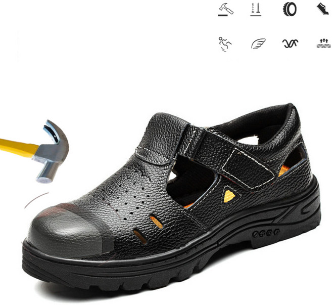 Asure 안전화 샌들 남자 경량 통기 공사장 안전화