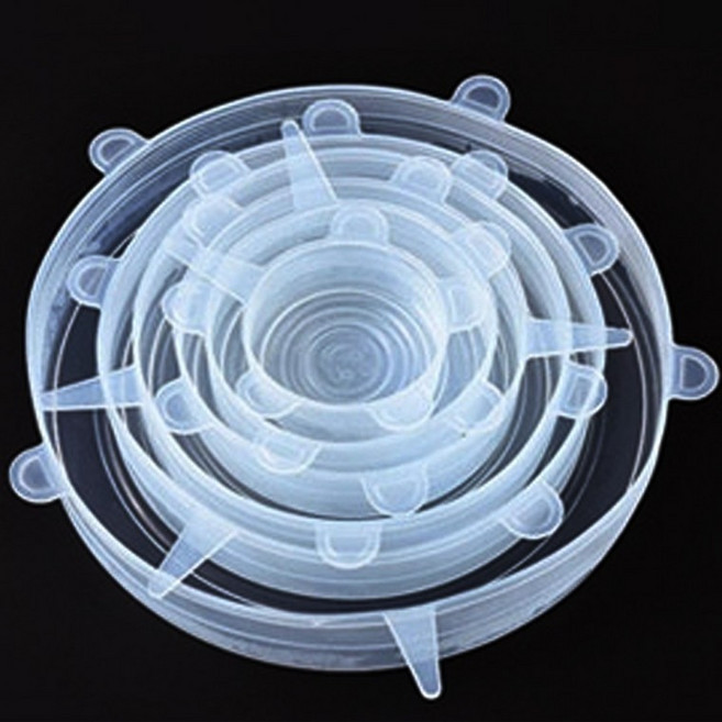 주방용품 6P 반찬통 다용도 뚜껑 덮개 실리콘 밀폐용기 SET, 1개