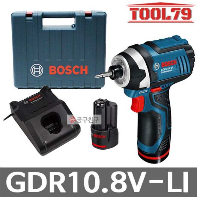 보쉬 보쉬 GDR10.8V-LI 충전임팩트드릴 10.8V 2.0AH*2개 충전임팩 6.35mm 육각 임팩세트, 보쉬 보쉬 GDR10.8V-LI 충전임팩트드릴 10.8