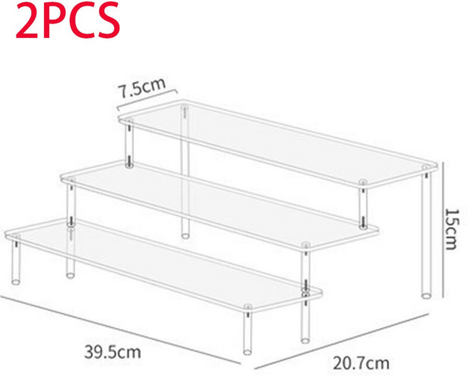 견고한 블라인드 컵케이크 선반 향수 보관 사다리꼴 스탠드 디스플레이 투명 박스 인형용, F 2pcs