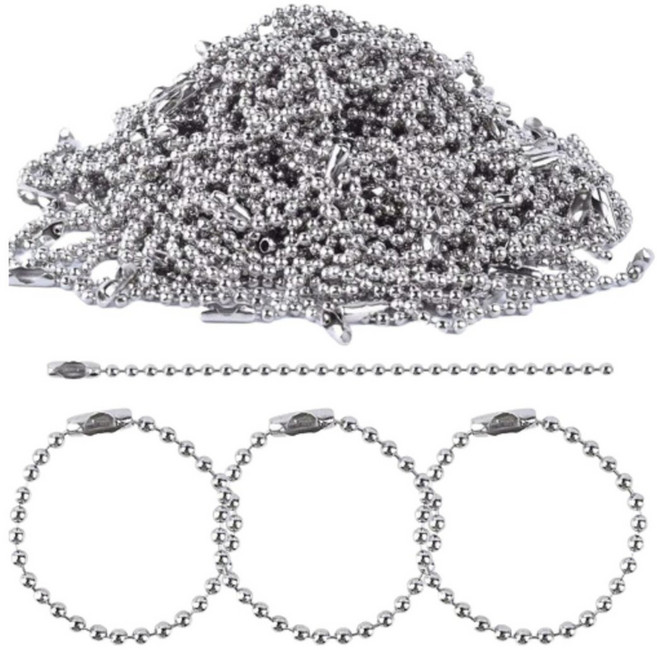 구슬줄 군번줄 볼체인 부자재 12cm 200개