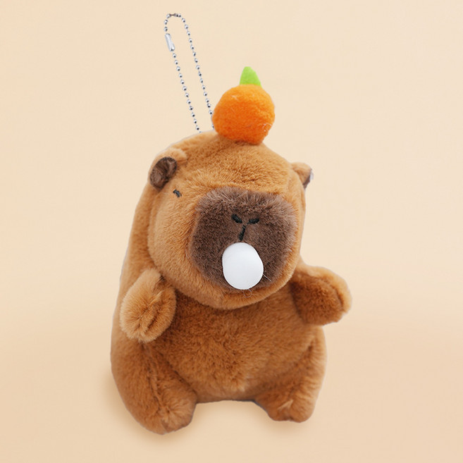 콧물 풍선 카피바라 인형 키링 가방걸이 봉제인형 4type, 1개, 풍선껌, 12cm