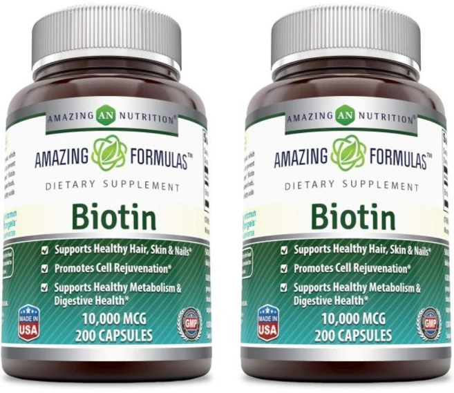 Amazing Formulas Biotin 10000 mcg Veggie Capsules | Vitamin B7 Supplement | Non-GMO | Gluten Free, 200 Count | 2 Pack, 200정 - 쿠팡