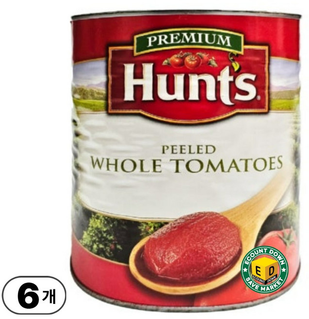 토마토캔 ( 홀 헌트2.89kg ) 6개 [식당용], 2.89kg