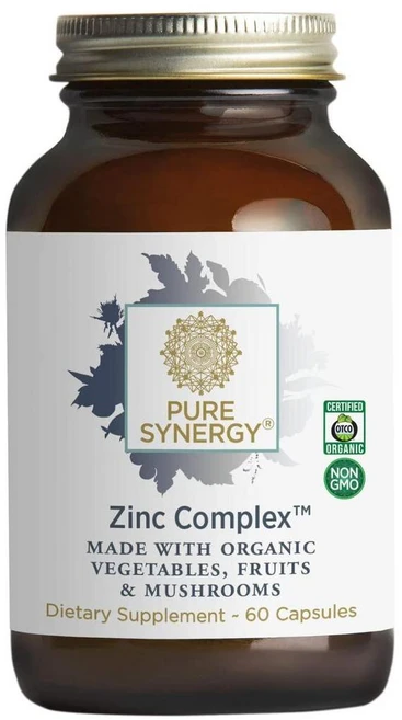 퓨어시너지 아연 콤플렉스 야채 과일 버섯 추출물 함유 캡슐 PURE SYNERGY Zinc Complex, 1개, 60정 - 쿠팡