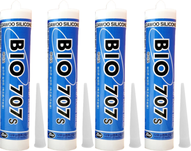 욕실용 실리콘 바이오 707 방수 곰팡이방지(노즐 포함), 4개