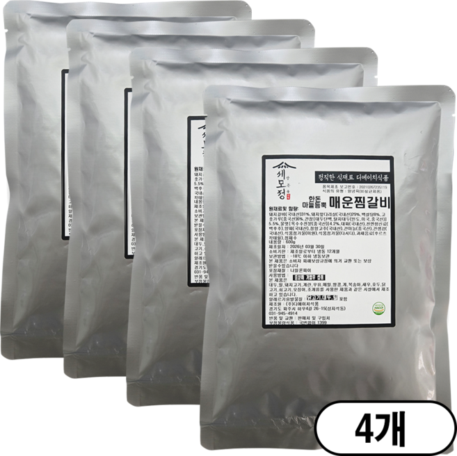 [세모정]마늘듬뿍 매운찜갈비, 4개, 600g