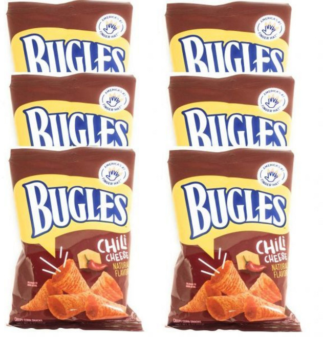 Bugles 과자 칩 버글스 칠리 치즈 콘 스낵 3온스 6개 묶음, 체다 치즈_3온스(6팩)
