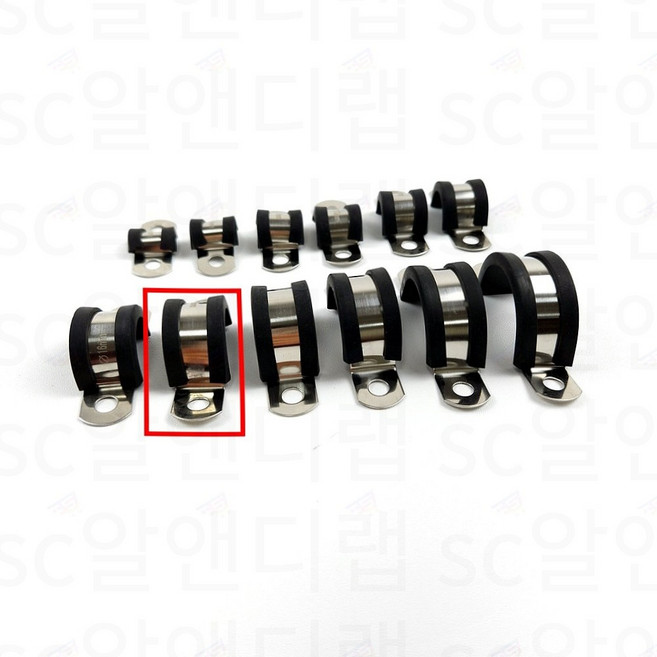 고무 코팅 스텐 새들 파이프 배관 고정 양새들 전선고정 선정리3P 클램프, 18MM 3세트