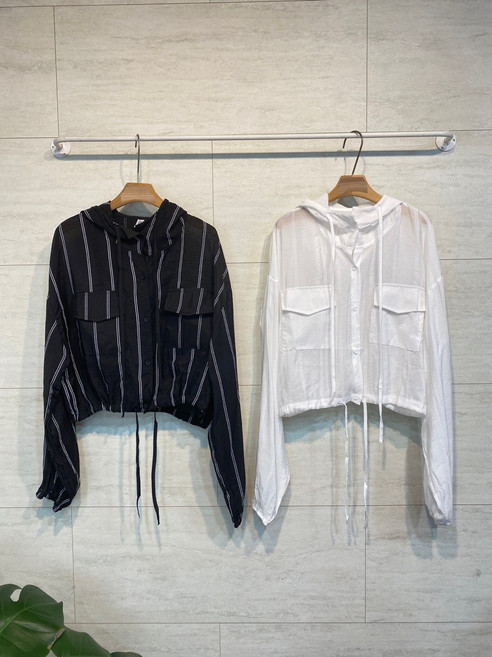 여름 바람막이 린넨 후드 셔츠