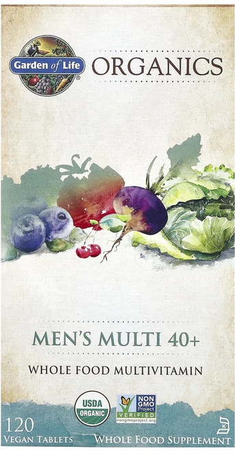 Garden of Life 오가닉스 남성용 멀티 40+ 비건 정제 120정, GardenofLife오가닉스남성용멀티40비건정제120, 1개 - 쿠팡