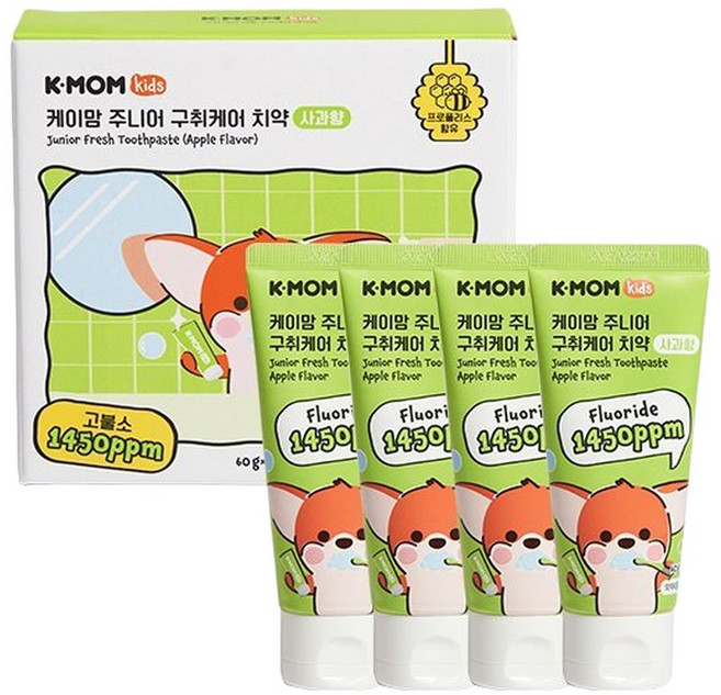 케이맘 주니어 구취케어 치약(사과향) 8P (4P X 2BOX), 2박스