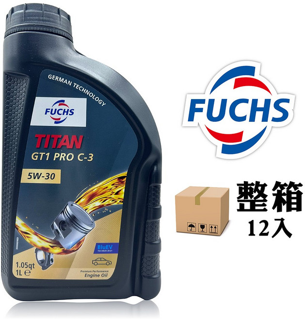 FUCHS TITAN GT1 PRO C-3 5W-30 引擎機油 德國科技, 12個, 1L