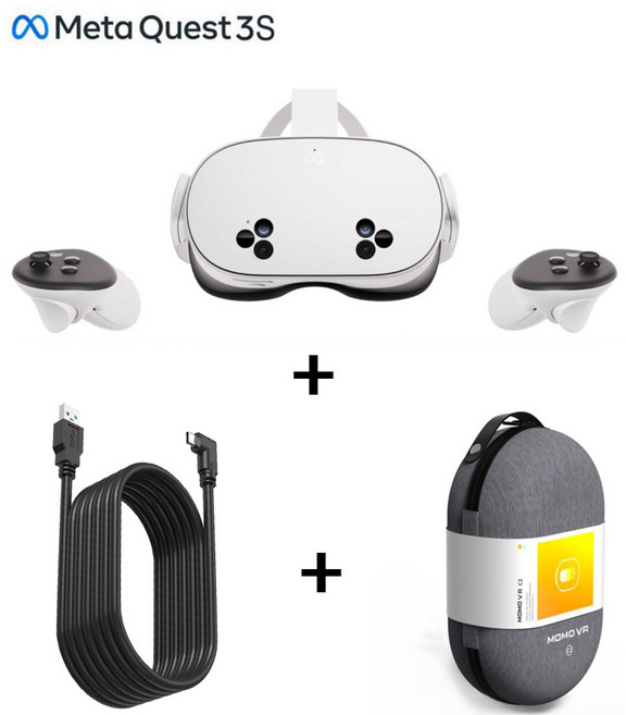 메타 퀘스트3S VR 헤드셋+호환가방+링크케이블 5M 포함 256GB 국내배송, 10cm, META