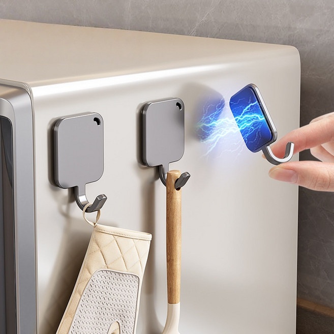 다용도 마그네틱 초강력 사각형 자석 360도 회전형 후크, 5개, 회색