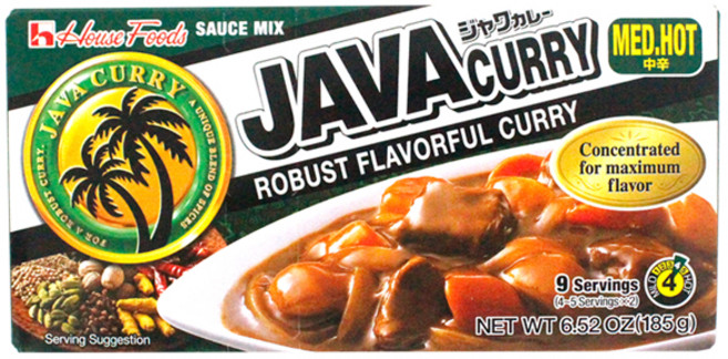 하우스푸즈 자바 카레 약간매운맛, 185g, 1개