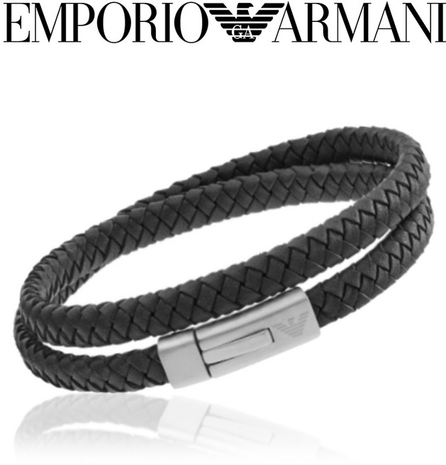 엠포리오 아르마니 ARMANI 남성 남자 명품 패션 악세사리 가죽 팔찌 EGS2176040