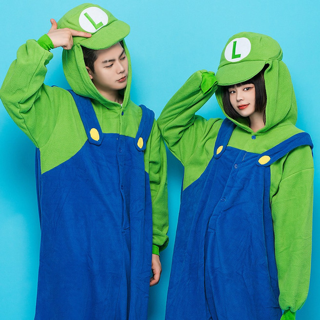 BYSIS 루이지 동물잠옷 반티 파자마 파티룩 할로윈의상 체육대회 의상