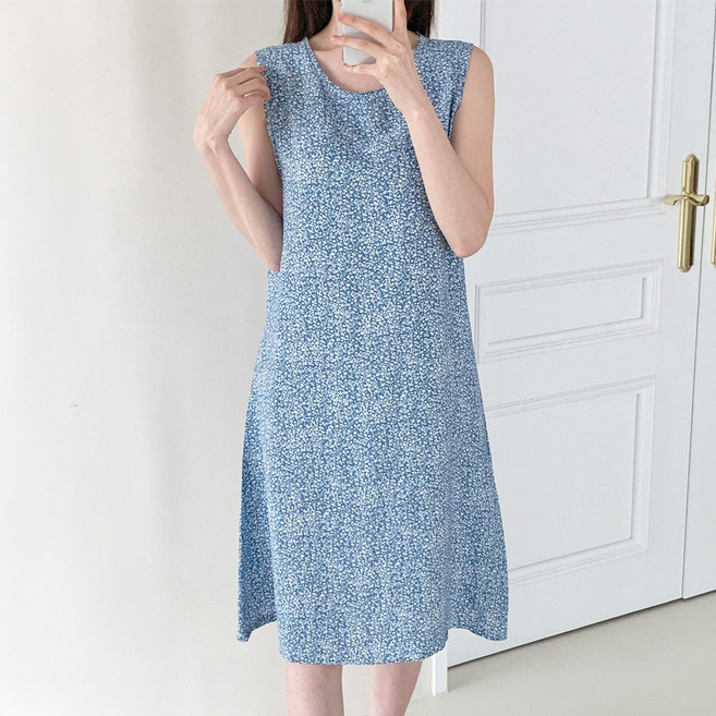 여성 꽃 인견 나시원피스 빅사이즈