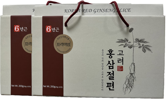 6년근 고려홍삼절편 프리미엄, 200g, 2세트