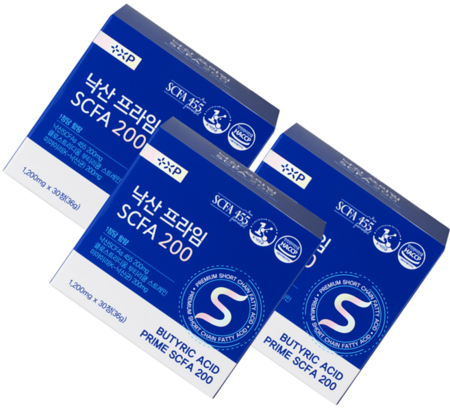 낙산프라임 SCFA 단쇄지방산 장용성 하루 1정 장건강식품, 3박스, 30회분