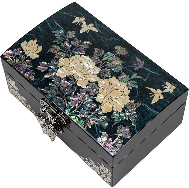 스튜디오아윤 목단자개보석함, 블루, 1개