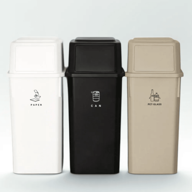 네이쳐리빙 모노블 더길어진 재활용 분리수거함, 그레이, 2개