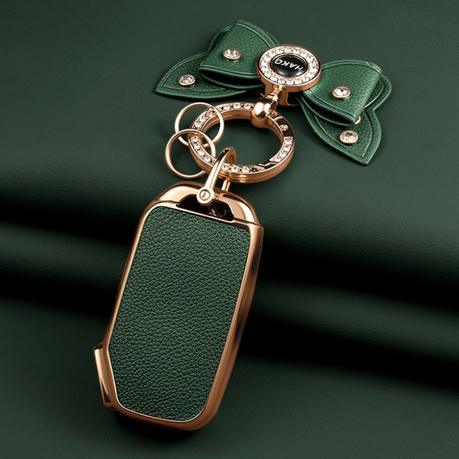 HAKO 소프트 가죽TPU 차키케이스+나비키링 (기아4버튼호환), K-06, 그린