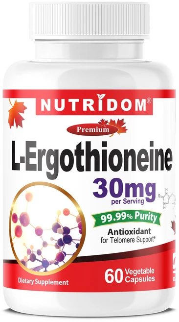 뉴트리돔 캐나다 L-에르고티오네인 30mg 99.99% 고순도 L-Ergothioneine 60식물성캡슐, 1개, 60정 - 쿠팡