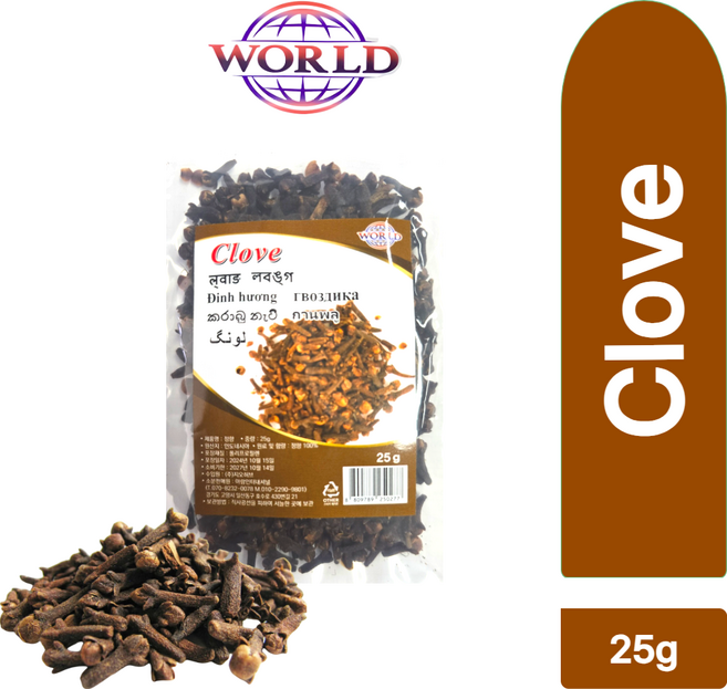 World Clove 클로브 정향 향신료, 1개, 25g