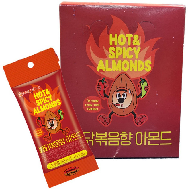 머거본 불닭볶음아몬드 30g 12봉(1곽) 유통기한 08월11일까지, 12개
