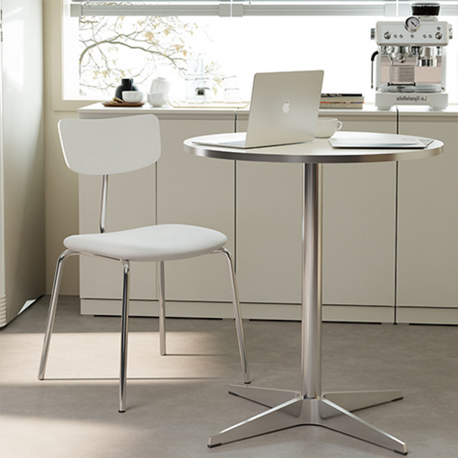 16피스 코코 원형 식탁 테이블 600 800 카페 테이블, 4인용, 화이트