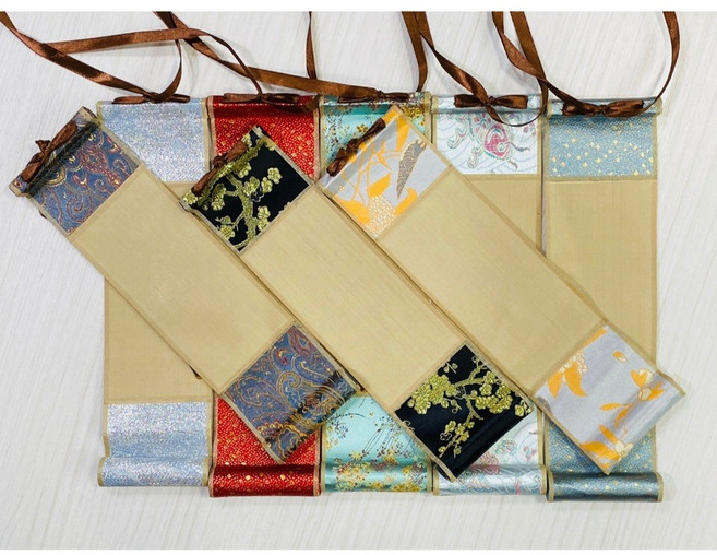 正大筆莊 真絲絹掛軸 熟宣, 小號 [27x8]