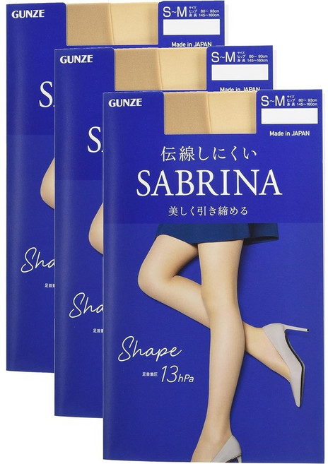 군제 사브리나 스타킹 쉐이프 살색 (네추럴베이지) 투명스타킹 3개입세트 SB520