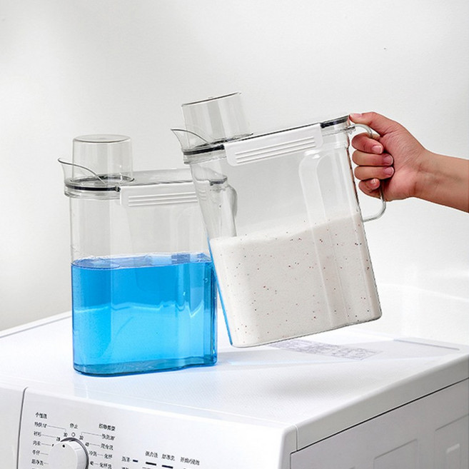 [TJCOMPANY] BYON 바이온 세탁세제 디스펜서 3L 대용량 욕실 액체 가루 세제통 섬유유연제 보관함, 1개, 투명