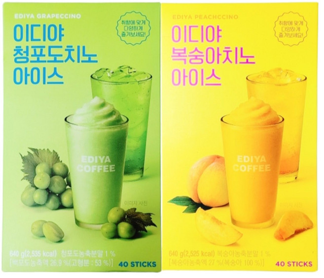 이디야 복숭아치노 아이스 40개입 + 청포도치노 아이스 40개입 세트, 1개, 16g