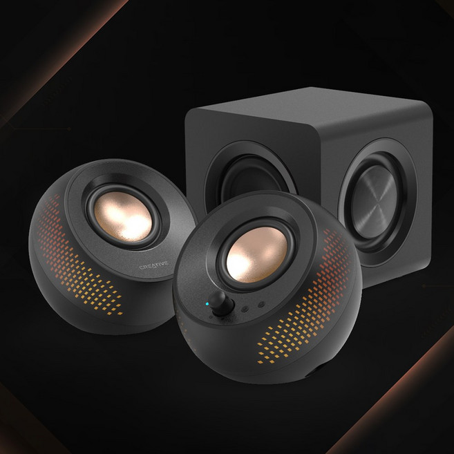 CREATIVE PEBBLE X PLUS AUX-IN USB-C 3 5mm USB오디오 블루투스 RGB조명 서브우퍼 유무선 2.1채널