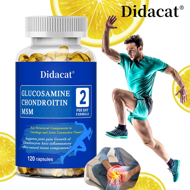 글루코사민 1500mg 콘드로이틴과 MSM 포뮬러 함유로 관절 활동도 증대 항산화 면역력 증진, 1개, 60회분