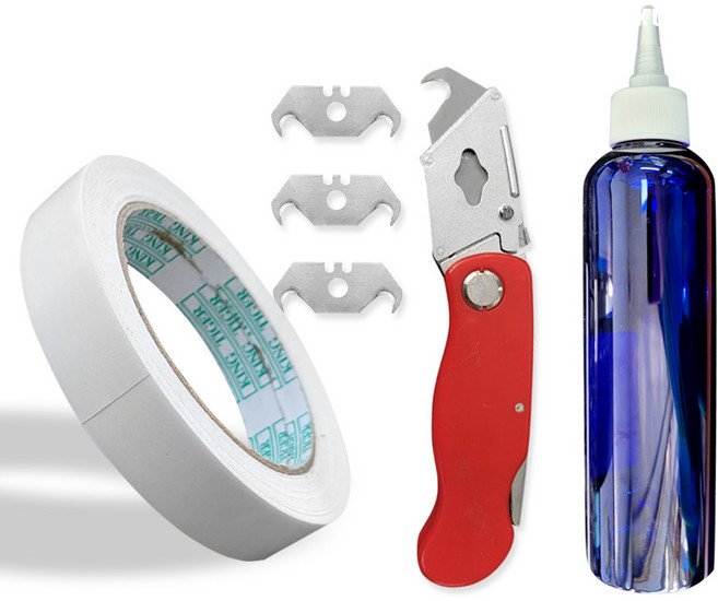 세트상품 셀프 그립교체 용품 양면테이프 솔벤트 용액 그립교체칼 교체키트 2종 3종, 그립교체 3종세트, 1개